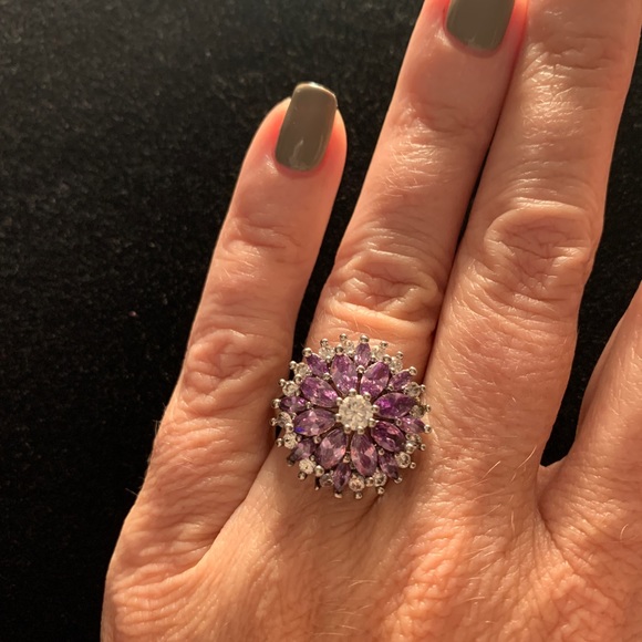 Lavender Rhinestone Ring - Picture 5 of 5